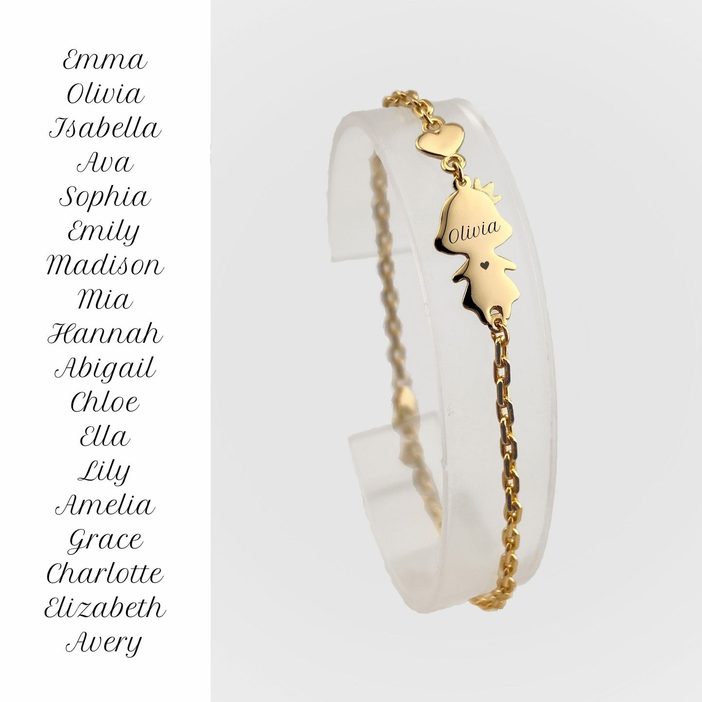 Personalized Mom bracelet with 1 girl charm