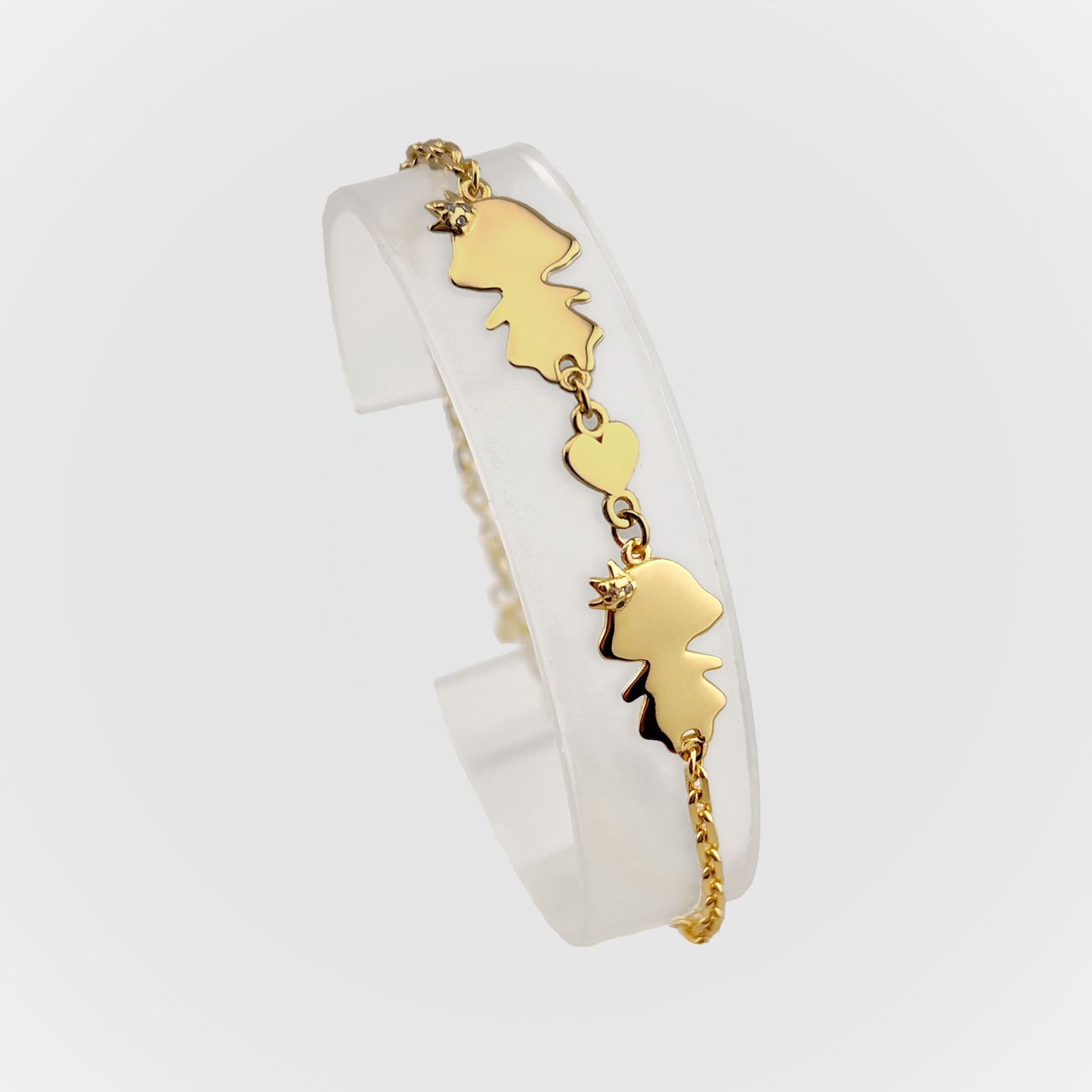 Personalized Mom bracelet with 2 girls charms