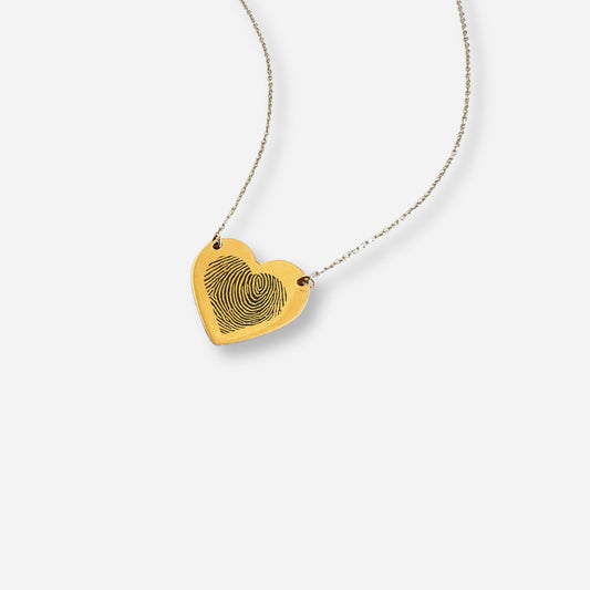 Fingerprint heart necklace