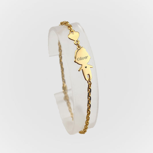 Personalized Mom bracelet with 1 boy charm