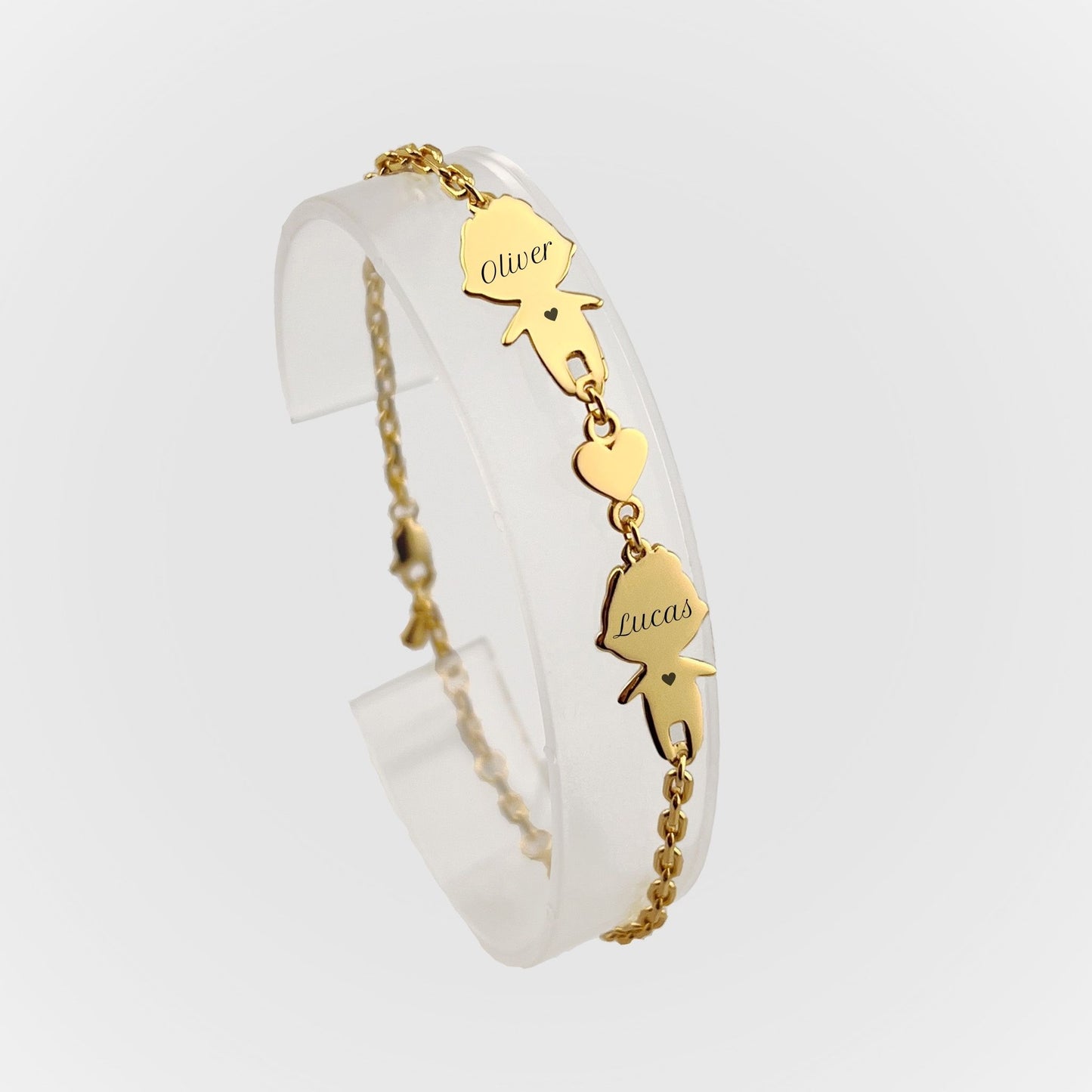 Personalized Mom bracelet with 2 boys charms