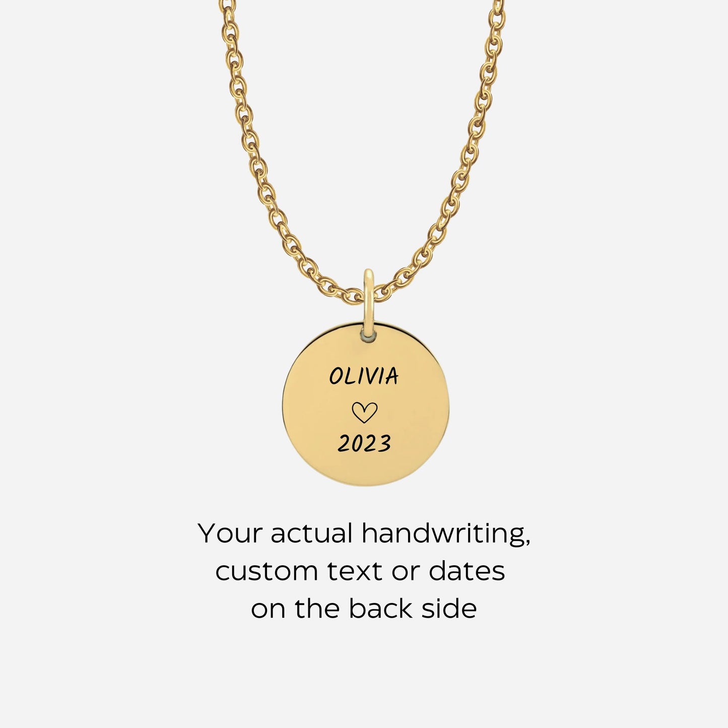 Footprint round disc necklace