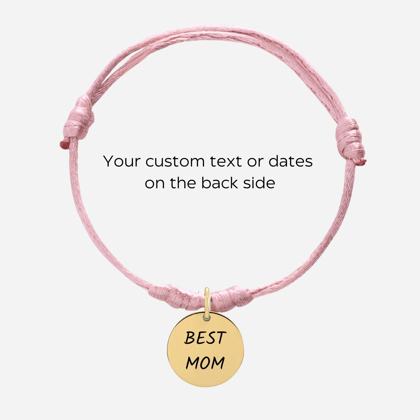 Handprint round disc cord bracelet