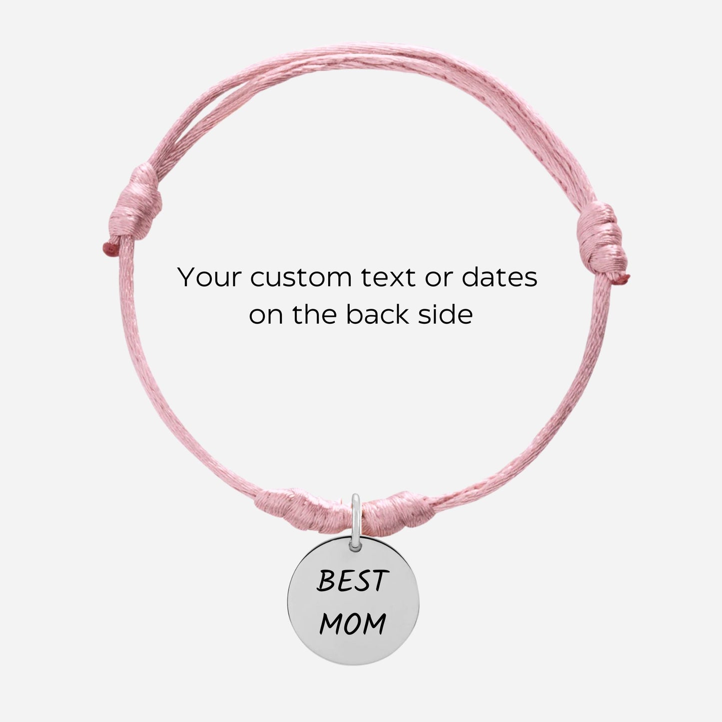 Handprint round disc cord bracelet