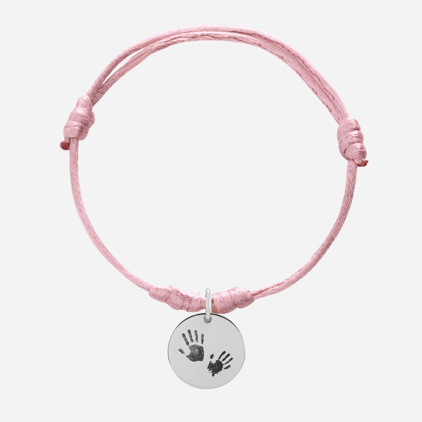 Handprint round disc cord bracelet