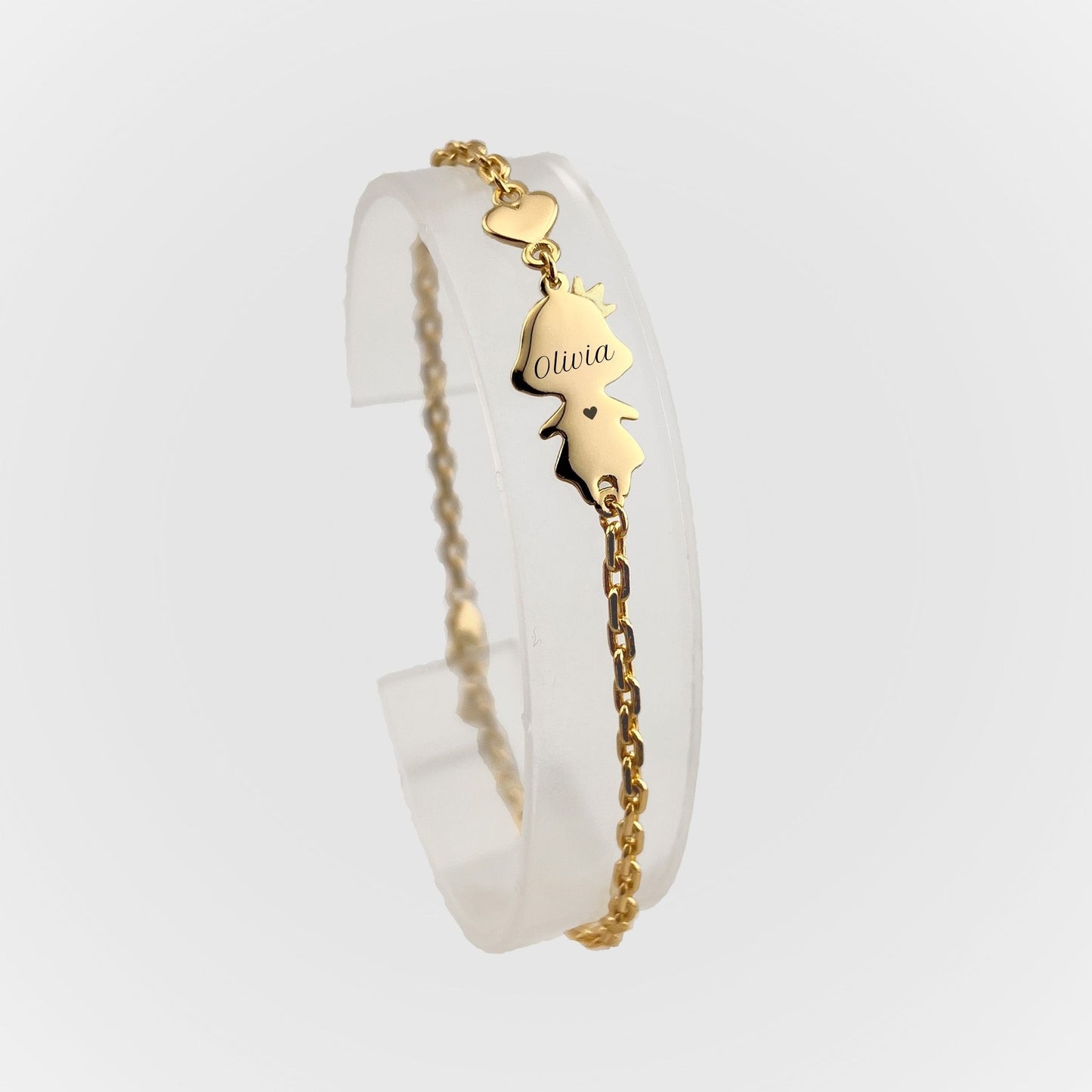 Personalized Mom bracelet with 1 girl charm