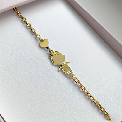 Personalized Mom bracelet with 1 boy charm