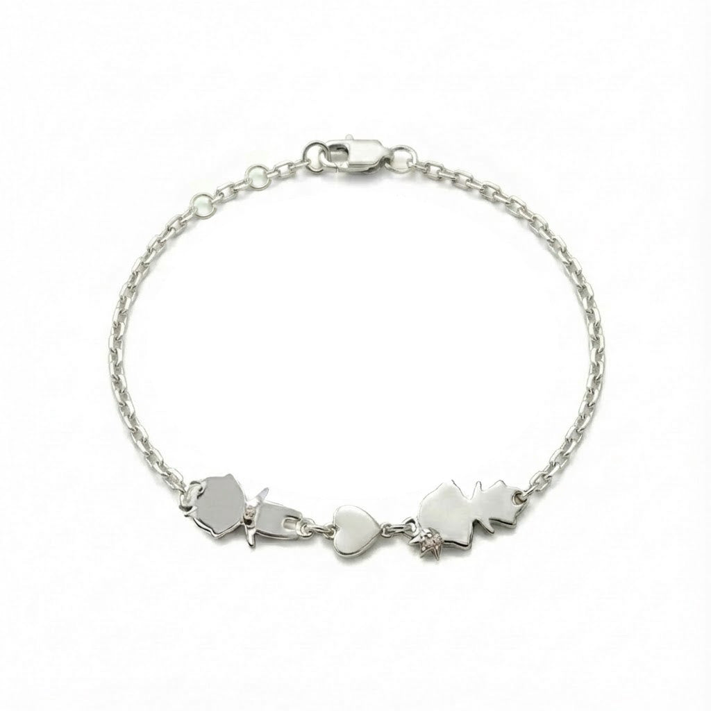 Personalized Mom bracelet with 1 boy & 1 girl charms