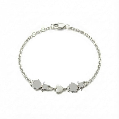 Personalized Mom bracelet with 2 boys charms