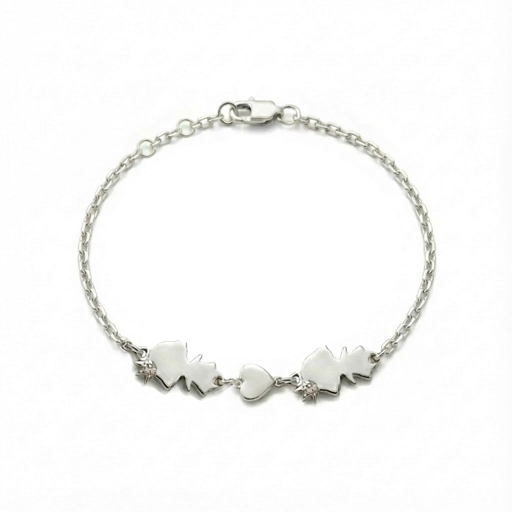 Personalized Mom bracelet with 2 girls charms