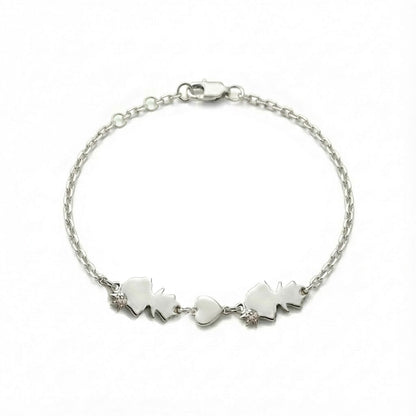 Personalized Mom bracelet with 2 girls charms