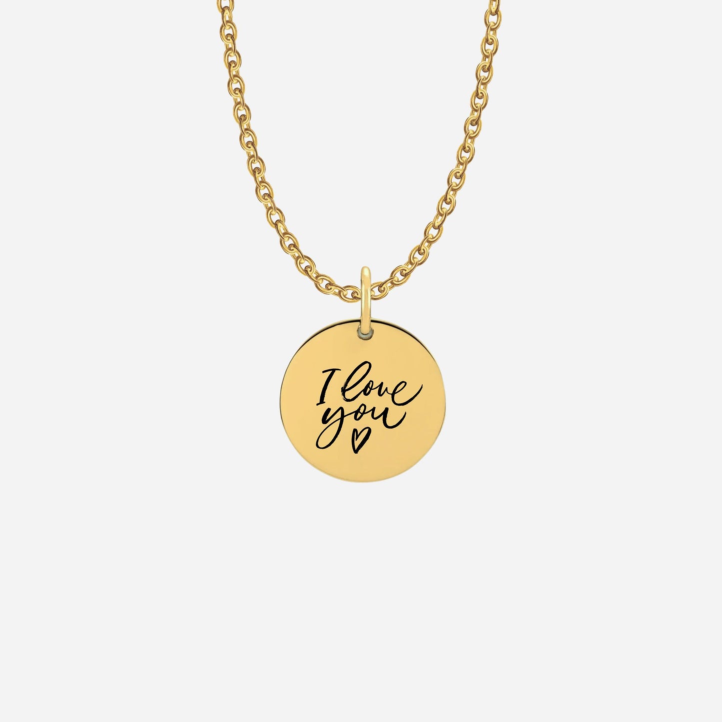 Handwritten round disc necklace