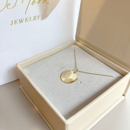 Fingerprint round disc necklace
