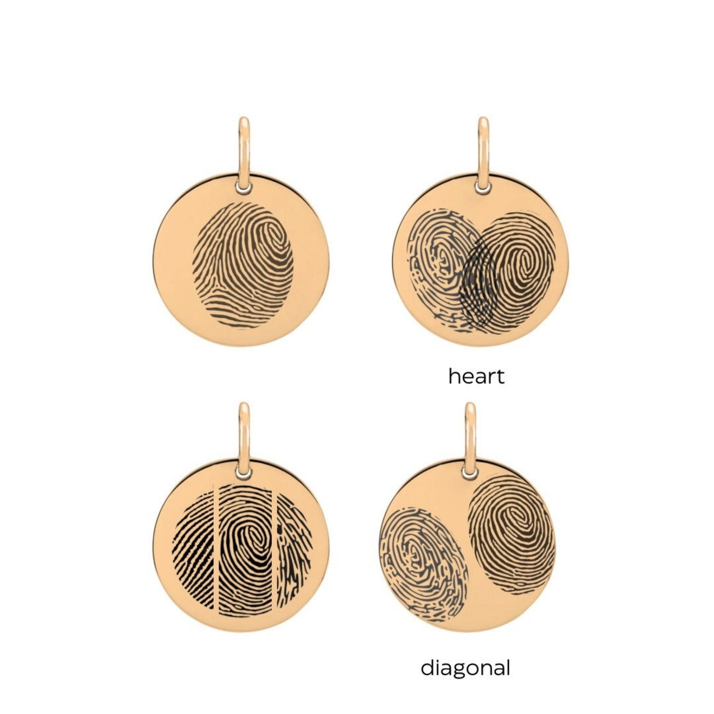Fingerprint round disc necklace