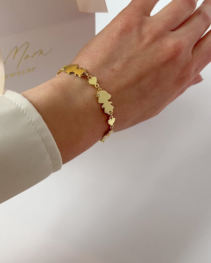 Personalized Mom bracelet with 3 girls charms