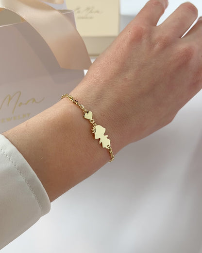 Personalized Mom bracelet with 1 girl charm